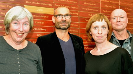 Den nye redaktion i Riksdagen besøgte sine danske kolleger i går, fra venstre Kristina Gauthier Reberg, ansvarshavende chefredaktør Mattias Croneborg, Johanna Alskog samt Per-Anders Sjögren.