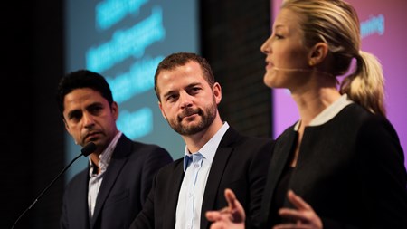 De Radikale afholdte i weekenden sit første landsmøde uden Margrethe Vestager som politisk leder. I midten mellem Sofie Carsten Nielsen og Manu Sareen ses den nye leder, Morten Østergaard.