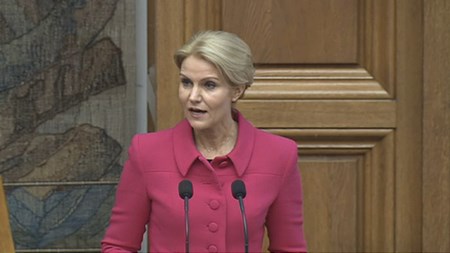 Statsminister Helle Thorning-Schmidt holder sin åbningstale. 