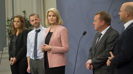 Bag aftalen står regeringspartierne samt SF, Venstre og Konservative.