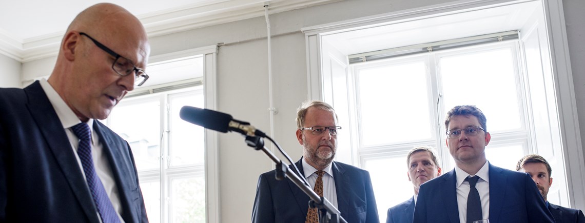 Departementschef Thomas Egebo talte ved ministeroverdragelsen mandag.