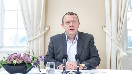 Statsminister Lars Løkke Rasmussen (V) holdt tirsdag pressemøde i forbindelse med regeringsseminar. 