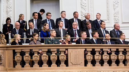 Departementschefer m.fl. samlet til Folketingets åbning. 