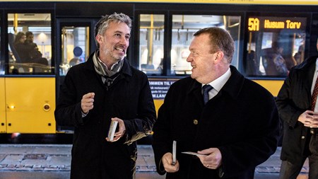 Morten Løkkegaard (V) og statsminister Lars Løkke Rasmussen (V) under valgkampen i forbindelse med afstemningen om retsforbeholdet i december.  