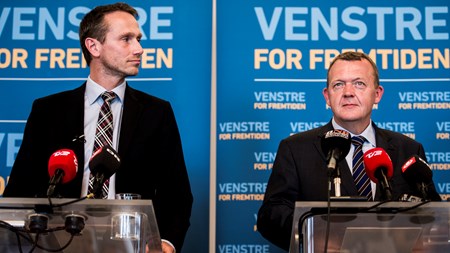 V-formand og statsminister Lars Løkke Rasmussen og næstformand og udenrigsminister Kristian Jensen. 