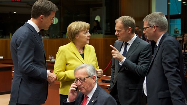 Tysklands Angela Merkel og EU-præsident Donald Tusk skal blandt andet diskutere briternes nej til EU. Arkivfoto.