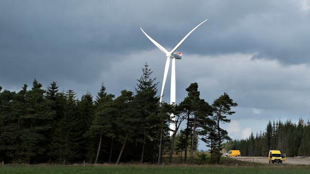 Regeringen vil gøre det nemmere at opstille vindmøller i skovene. Her er en vindmølle fra Testcenteret Østerild i Nordjylland.