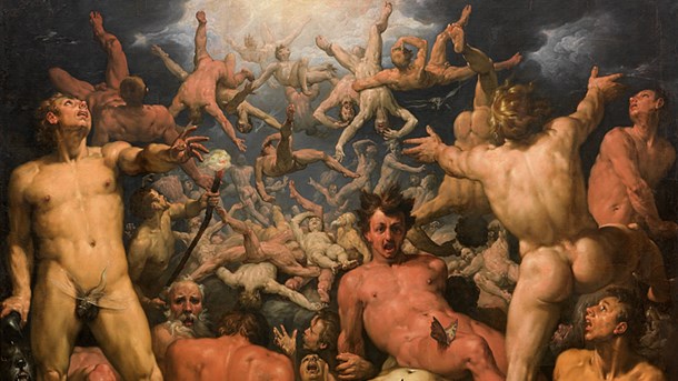 Snart bliver det eliternes tur til at give den som oprørere, tilsidesat og tromlet ned af den globaliserede populisme, skriver Jens Christian Grøndahl. Cornelis van Haarlem, Titanernes fald, ca. 1590.