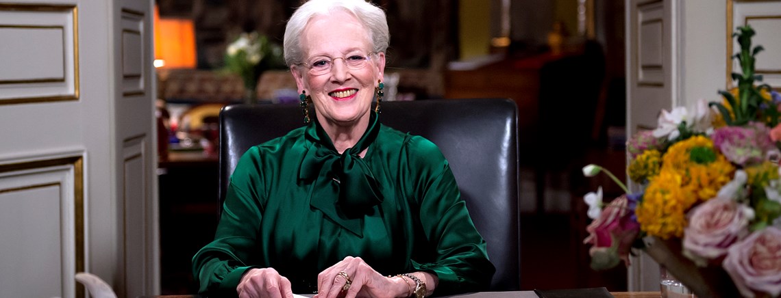  Dronning Margrethe holder sin nytårstale i Christian IX's Palæ på Amalienborg.