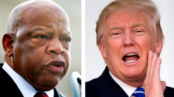 Donald Trump anklager John Lewis (t.v.) – helten fra borgerretskampen – for kun at snakke og aldrig at handle.