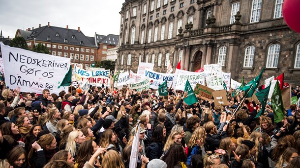 Demonstration mod regeringens planlagte nedskæringer på uddannelse og SU i oktober 2016. Arkivfoto.