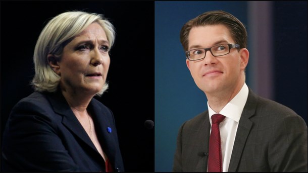 Marine Le Pen (Front National) og Jimmie Åkesson (Sverigedemokraterna) har begge det handicap, at deres partier blev dannet af veteraner fra det fascistiske og nazistiske miljø. 