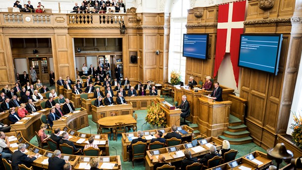 Folketingsåret starter første tirsdag i oktober med en åbningsdebat. Billedet er fra åbningsdebatten i 2016.