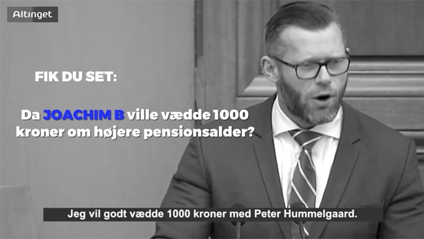 Fik du set: Da Joachim B. ville vædde 1000 kroner med en socialdemokrat