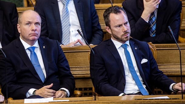 Søren Gade og Jakob Ellemann Jensen til Folketingets åbning i 2016.