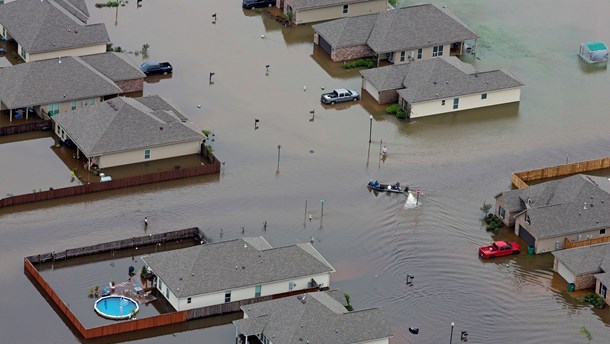 Oversvømmelser i Louisiana efter stormen Katrina i 2005. 