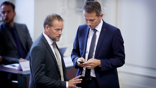 Finansordfører René Christensen (DF) og Finansminister Kristian Jensen (V) mødtes torsdag med resten af Folketinget til førstebehandling af regeringens forslag til næste års finanslov. 