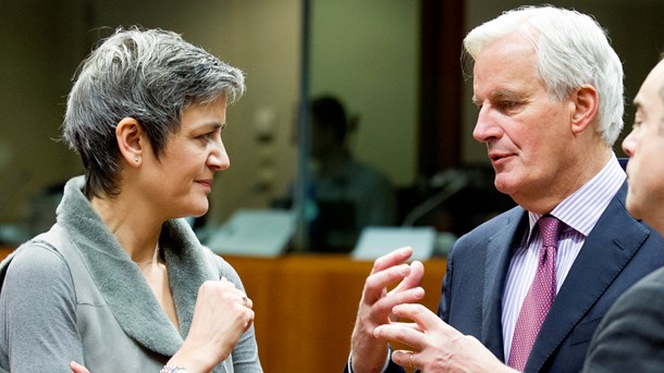 Nogle drømmer om at se Vestager som den næste formand for EU-Kommissionen. Men der vil være mange andre bud – for eksempel måske EU's Brexitforhandler, Michel Barnier (t.h.)