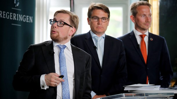 Økonomiminister Simon Emil Ammitzbøll-Bille (LA), finansminister Kristian Jensen (V) og erhvervsminister Brian Mikkelsen (K) lagde med 2025-planen fra maj op til en reform af SU’en. Det har dog lange udsigter.