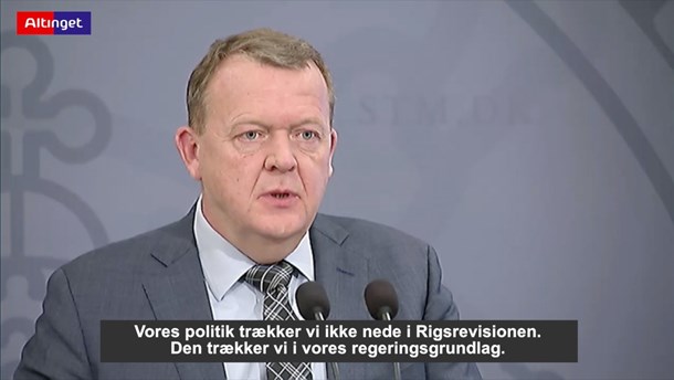 Løkke om udflytning: Rigsrevisionen kan ikke ændre vores holdning