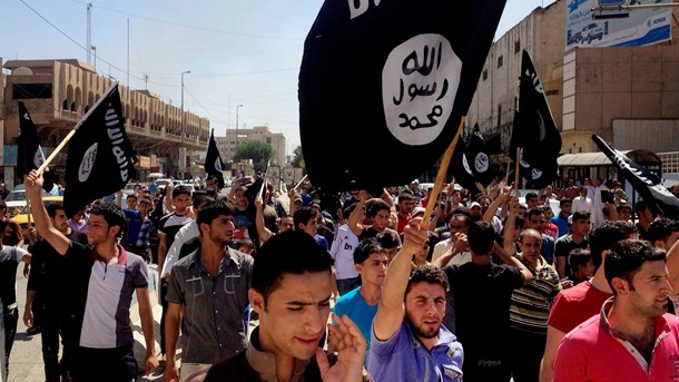 Pro-islamiske demonstranter i Mosul, 2014.