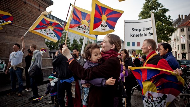 Demonstrationer for Tibet på Højbro Plads i København, juni 2012.