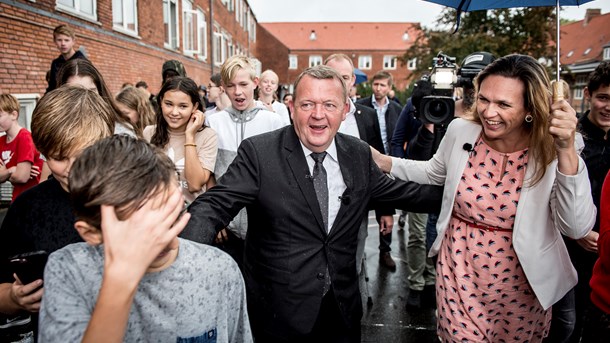 Statsminister Lars Løkke Rasmussen (V) og undervisningsminister Merete Riisager (LA) tilbage i september, da de præsenterede regeringens folkeskoleudspil.