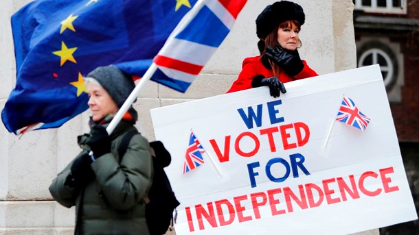 Demonstranterne uden for Westminster er lige så splittede som politikerne indenfor.