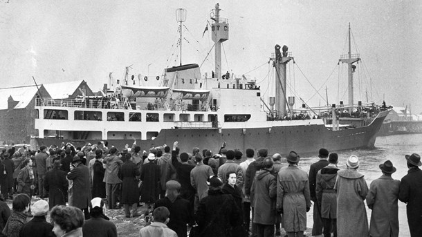 M/S Hans Hedtoft i København inden afrejsen 7. januar 1959.