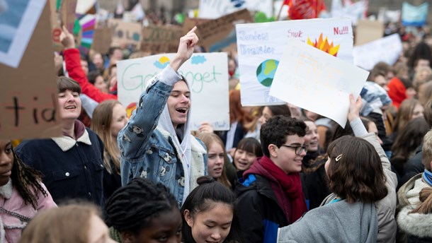 Klimastrejke foran Christiansborg.