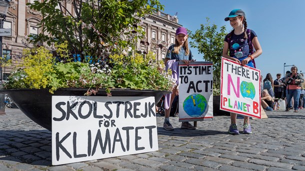 Svenske elever klimastrejker (Arkivfoto).