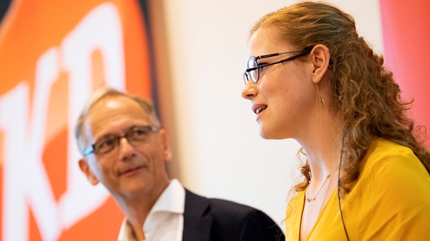 Afgående formand, Stig Grenov, og nyvalgt formand, Isabella Arendt, ved Kristendemokraternes landsmøde 2019.