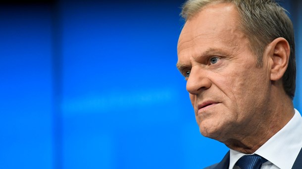 Donald Tusk under en konference i Bruxelles i oktober. 