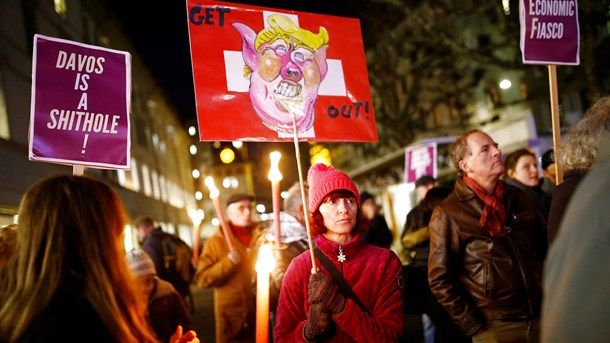 Demonstration før sidste års Davos-topmøde.