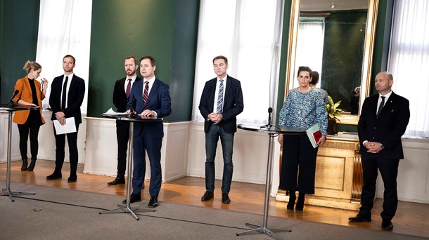 Finansminister Nicolai Wammen (S) var samlet med alle Folketingets partiledere i Finansministeriet til præsentation af den historisk store hjælpepakke.