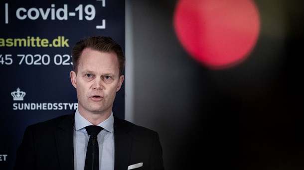 Udenrigsminister Jeppe Kofod til et af forårets mange pressemøder om coronavirus. 