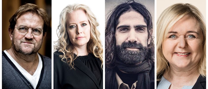 Fra venstre: Lars Olsen, Anne Sofie Allarp, Nima Zamani og Mona Juul. (Foto: Thomas Lekfeldt, Anne Bæk, Linda Kastrup/Ritzau Scanpix)