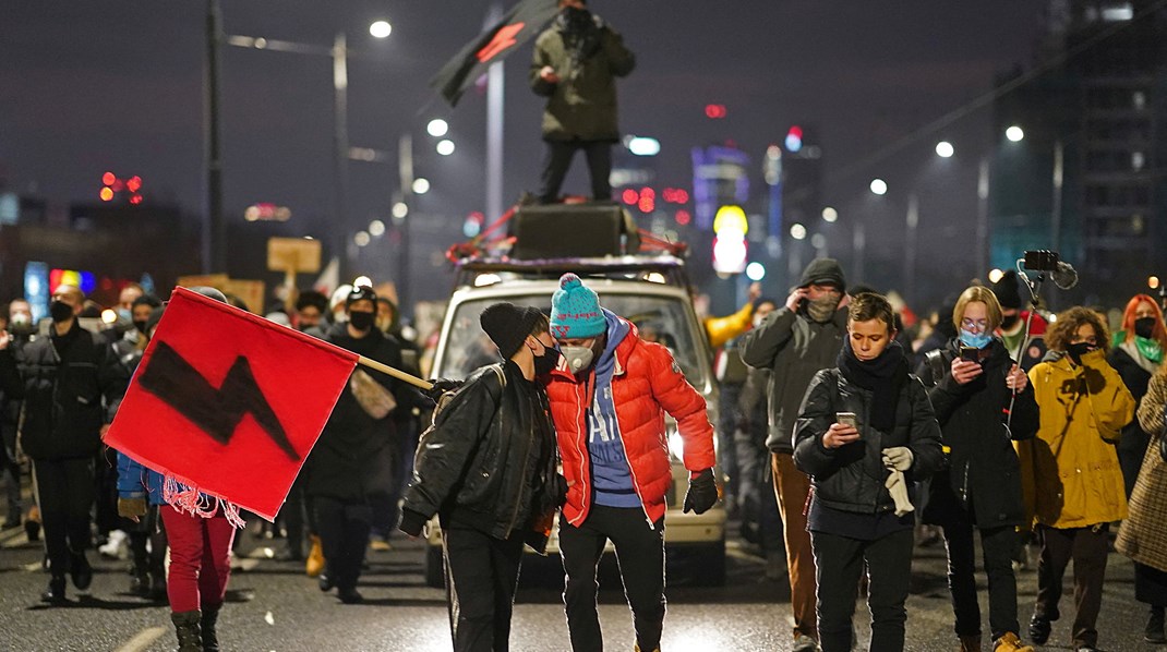 Fra demonstration mod den nye abortlovgivning i Polen i januar.