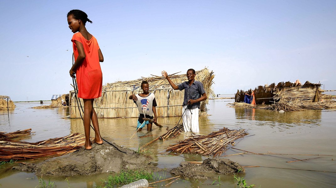 Arkivfoto: oversvømmelse i al-Qanaa i Sydsudan, 14. september, 2021.