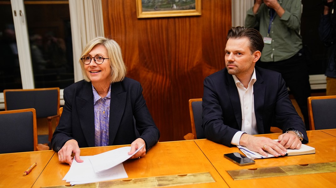 De radikales spidskandidat på Frederiksberg, Lone Loklindt, og den socialdemokratiske spidskandidat på Frederiksberg, Michael Vindfeldt, på Frederiksberg Rådhus tirsdag aften. 