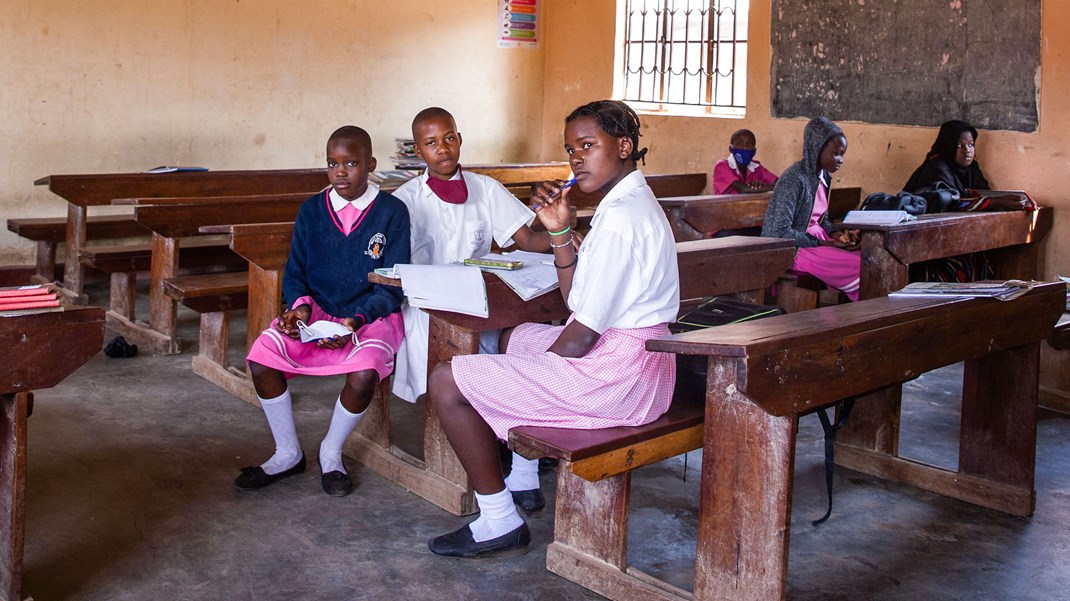 Skolerne i Uganda er netop genåbnet efter at have været lukket i næsten to år. Mbale, Uganda, januar, 2022.