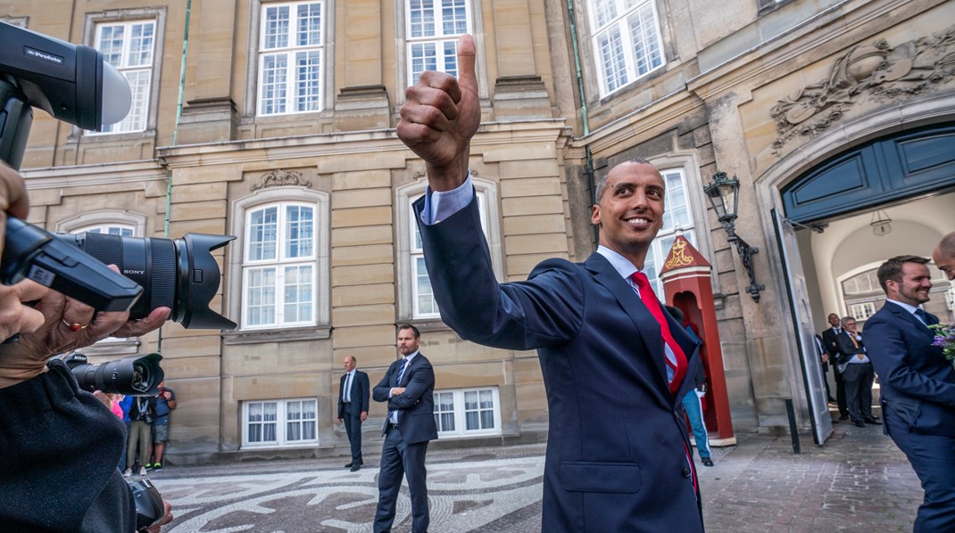 En glad Mathias Tesfaye, da han tilbage i 2019 bliver minister for første gang. 