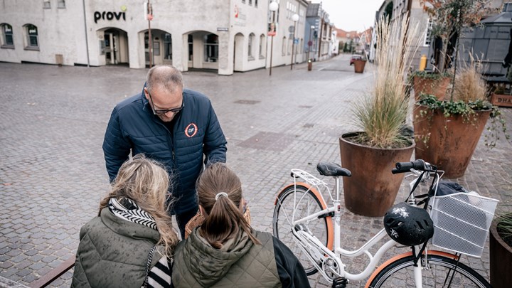 René Christensen på gadekampagne i Nykøbing Falster.