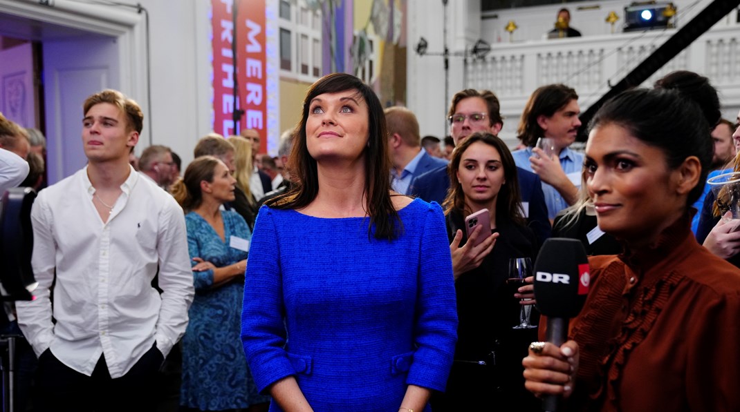 Sophie Løhde under valgaftenen hos Venstre på Christiansborg i København.