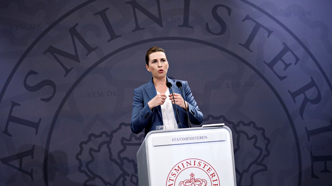 Statsminister Mette Frederiksen (S) giver status på coronasituationen i april 2020. 