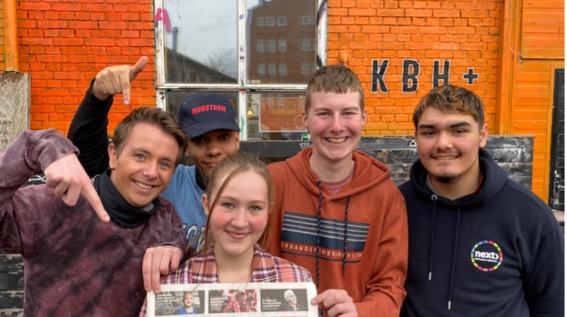 Fem medlemmer af Modstrøms Ungeråd: Nicolai Johansen, Michael-Junior Mwaura Jensen, Casper Gosvig, Thais Redder og Ida Louise Sommer.