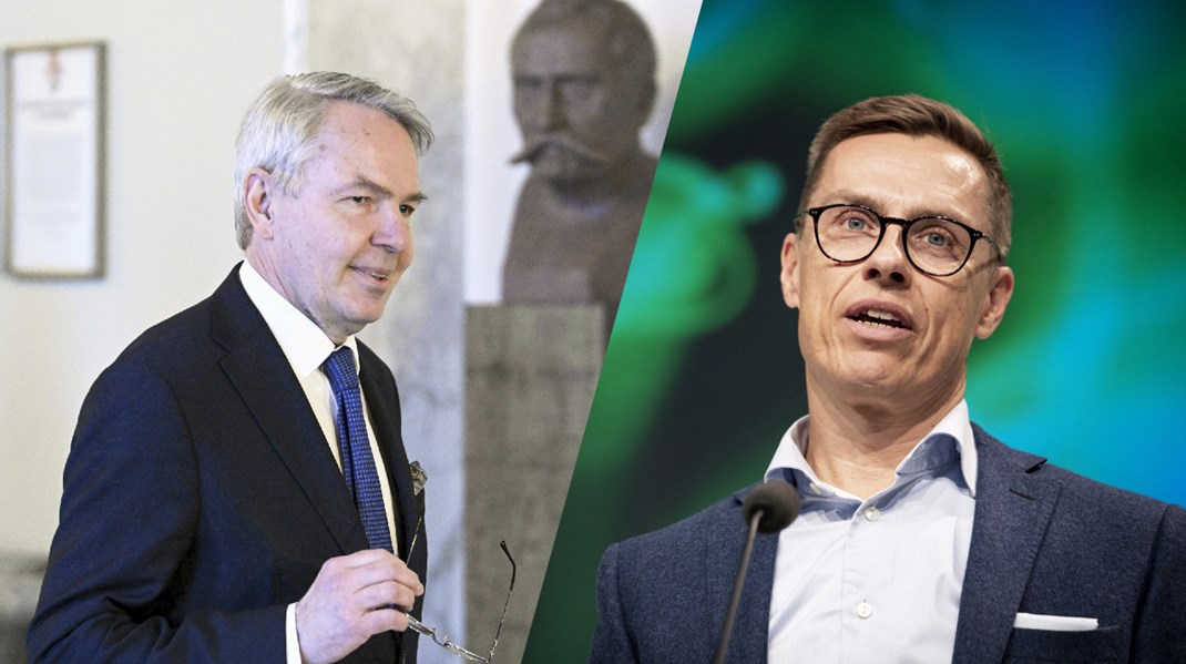 Søndag den 28. januar finder første runde af det finske præsidentvalg sted. Pekka Haavisto (tv.) og Alexander Stubb (th.) fører i meningsmålingerne.