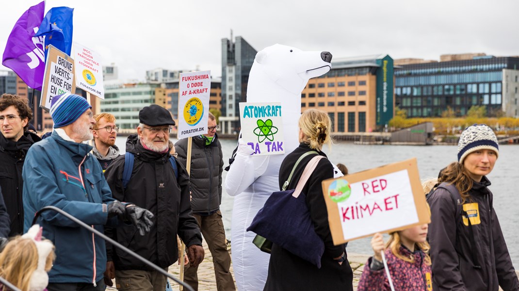 Folkets klimamarch i København i november 2021. I takt med klimaforandringer og energikrisen efter Ruslands invasion af Ukraine kigger flere igen mod atomkraft som en grøn og stabil vedvarende energikilde.