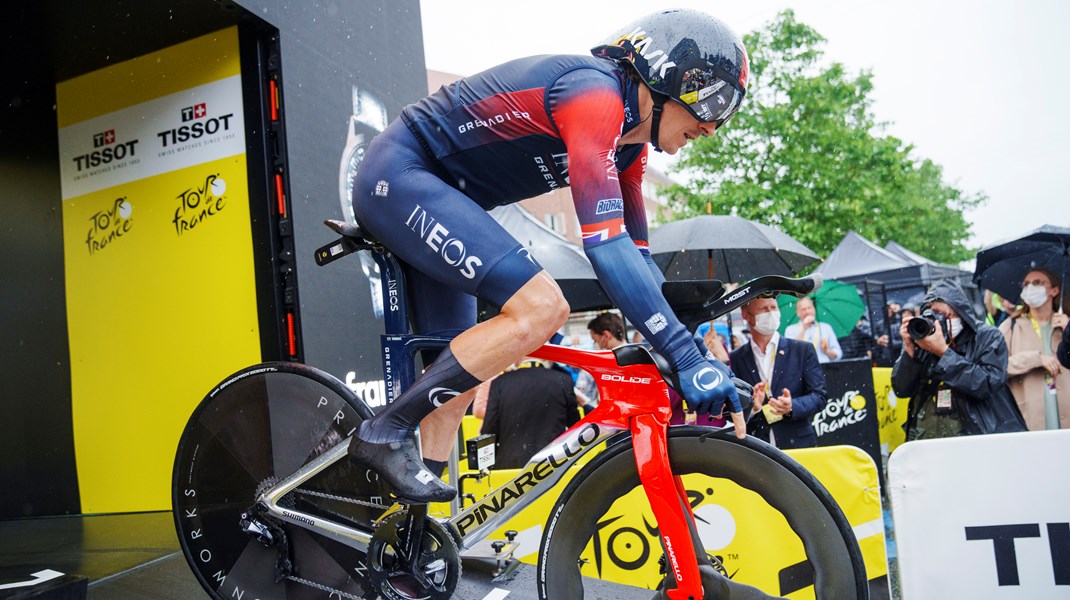 Wonderful Copenhagen var et af selskaberne bag indsatsen for at få Tour De France til Danmark. Her ses den walisiske cykelstjerne Geraint Thomas på vej ud på løbets enkeltstart i 2022, der blev afholdt i København. 