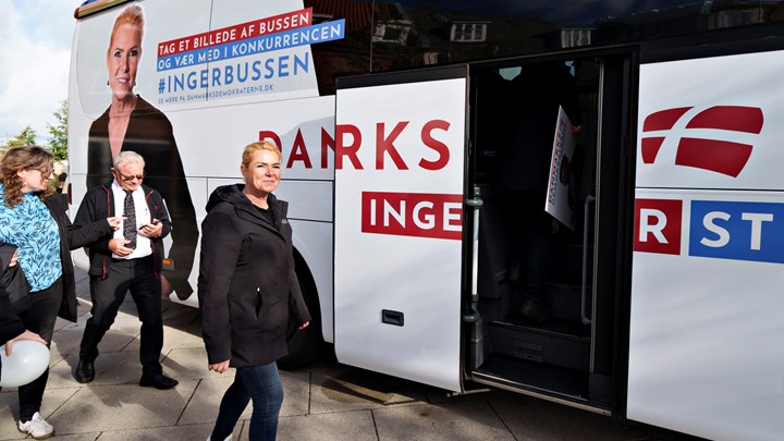 Inger Støjberg og Danmarksdemokraterne skal på bustur rundt i landet, når valgdagen nærmer sig.